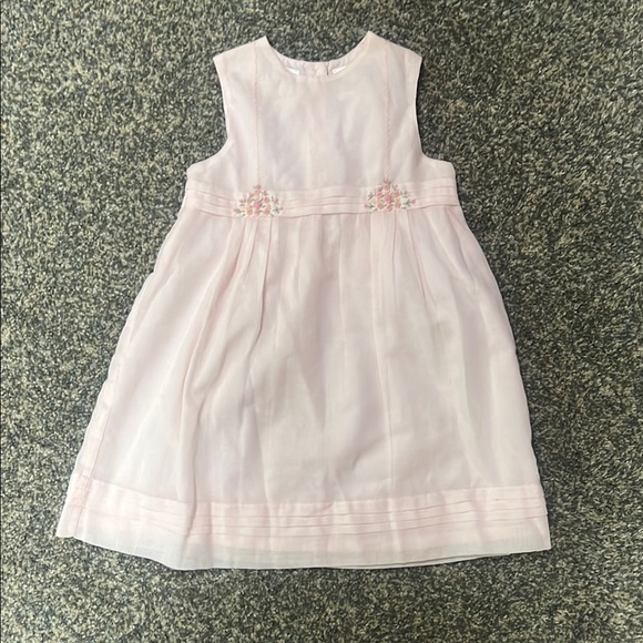 Pink Sleeveless Crew Neck Dress